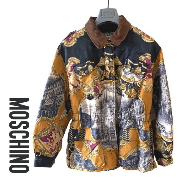 moschino couture jeans baroque all over print archive downs jacket size S - Picture 1 of 3